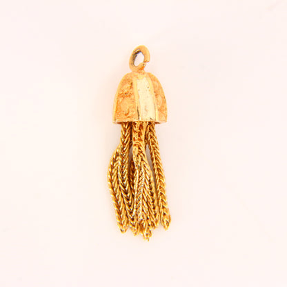 Vintage 18K Tassel Charm Unmarked 18 Carat Yellow Gold Pendant