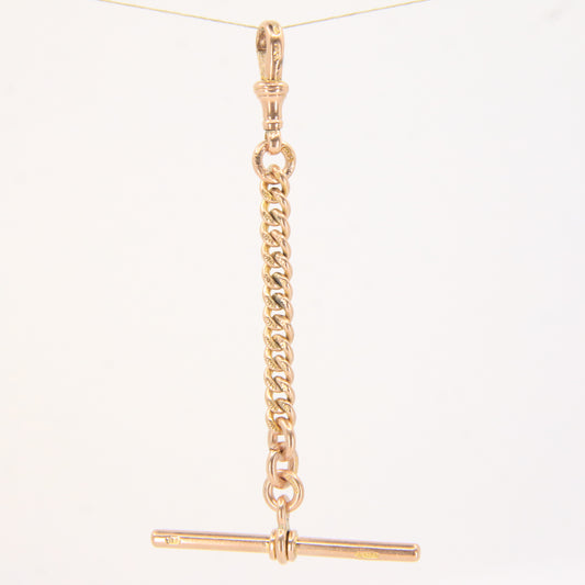 Antique 9ct Gold Hallmarked Albert Chain Extender 3.5" Swivel T-Bar Pendant
