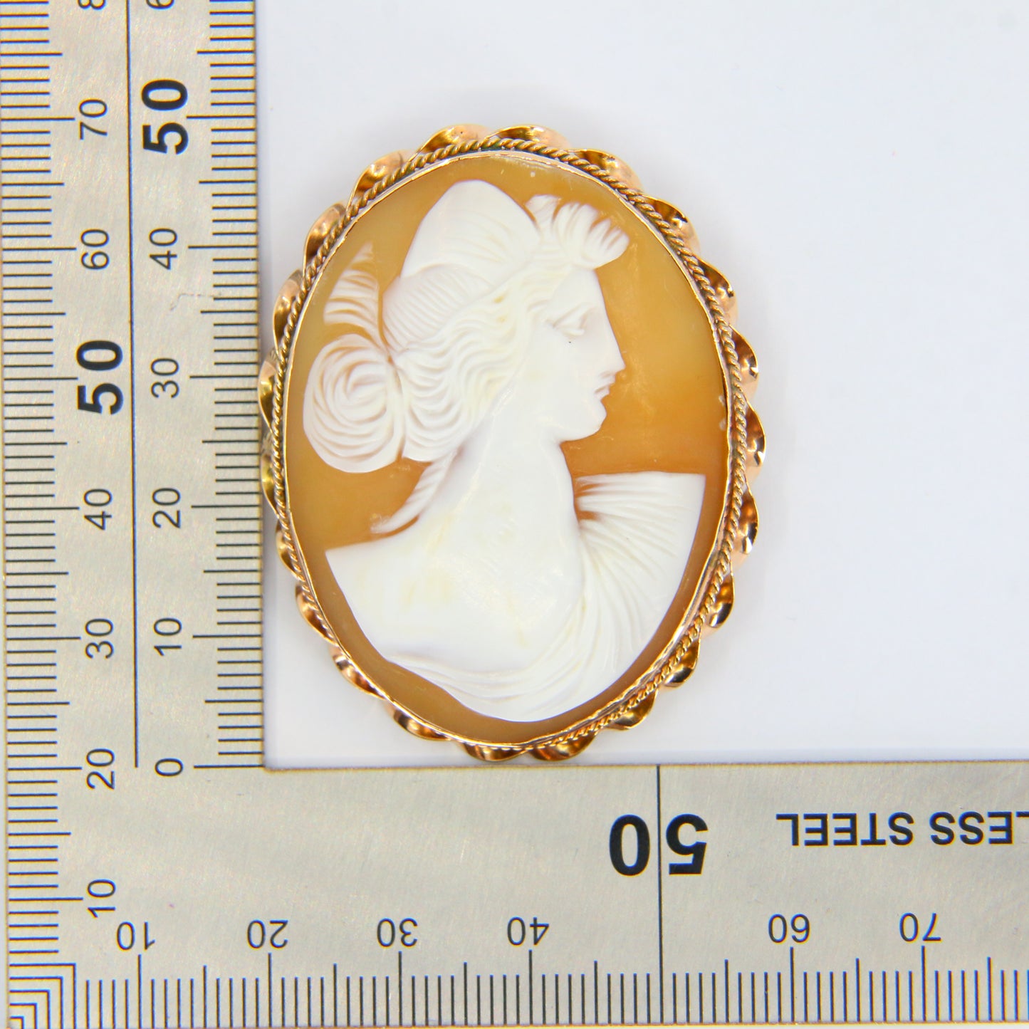 Antique 9ct Gold Victorian Cameo Brooch Boxed Gift Victorian Jewellery Shell