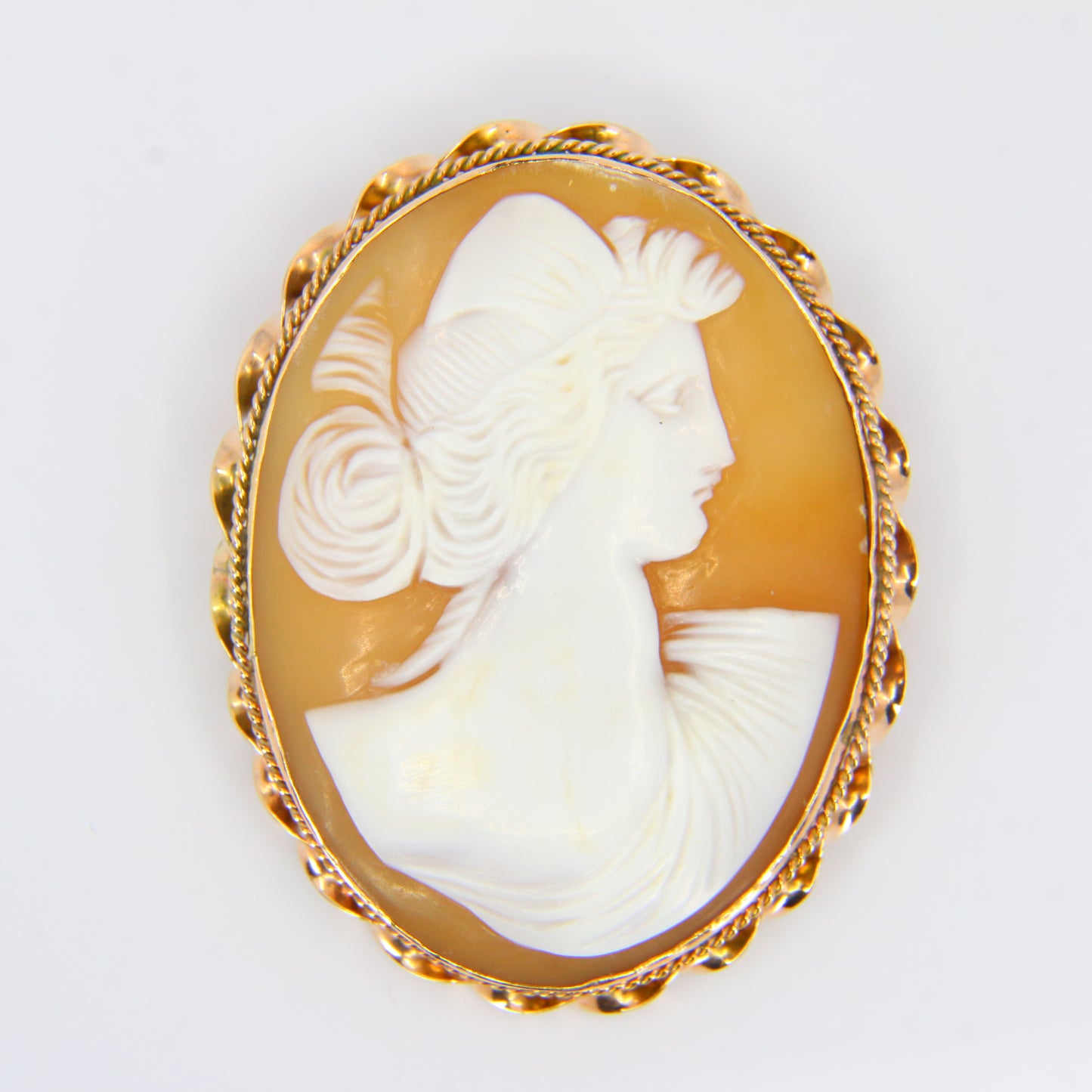 Antique 9ct Gold Victorian Cameo Brooch Boxed Gift Victorian Jewellery Shell