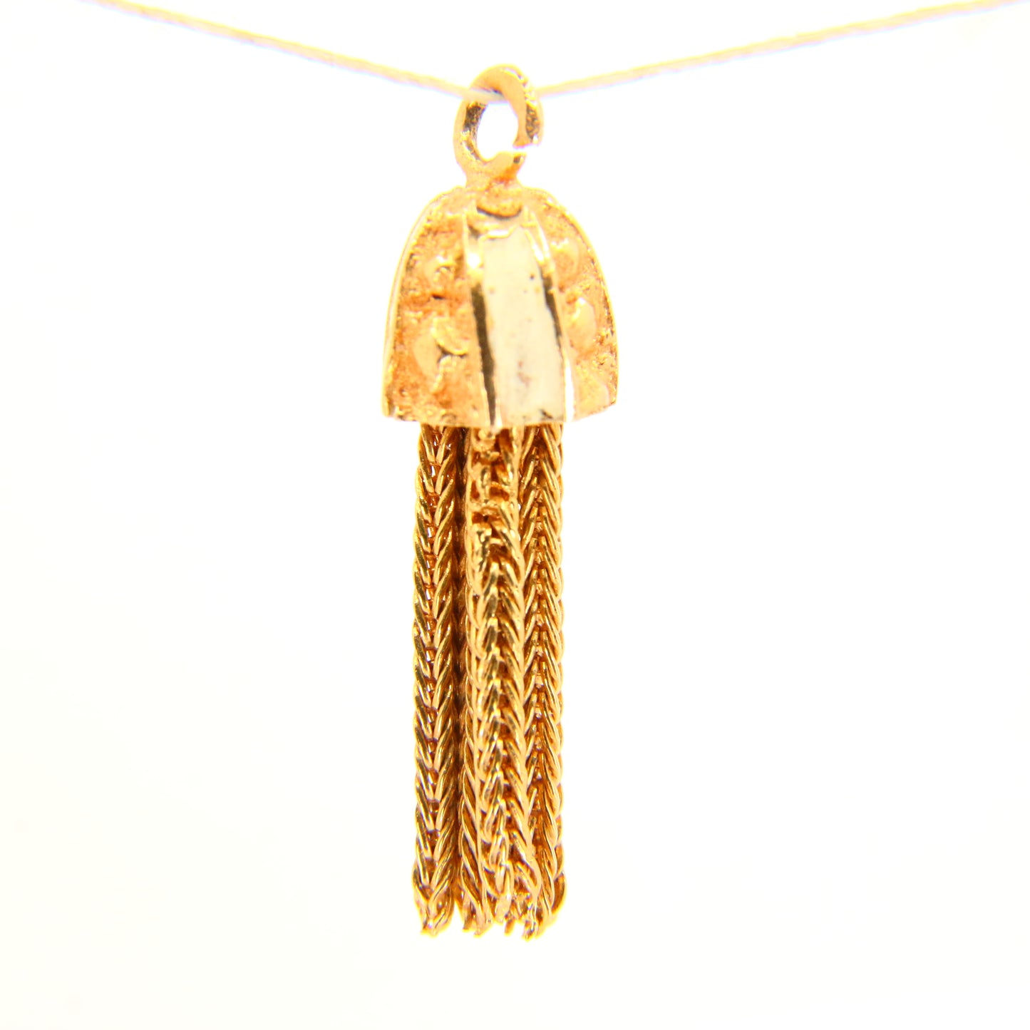 Vintage 18K Tassel Charm Unmarked 18 Carat Yellow Gold Pendant