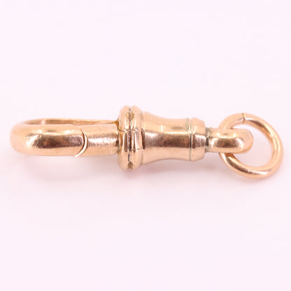 Antique 9ct Rose Gold Dog Clip Clasp Jewellery Finding Pendant Connector