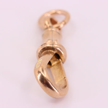 Antique 9ct Rose Gold Dog Clip Clasp Jewellery Finding Pendant Connector