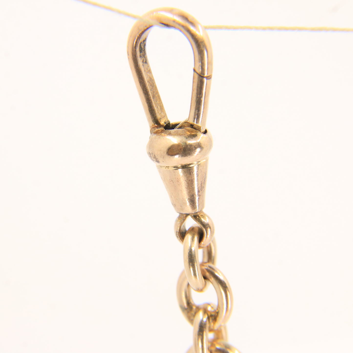 Antique Rolled Gold Double Albert Watch Chain 15" Pocket Watch T-Bar & Clasps