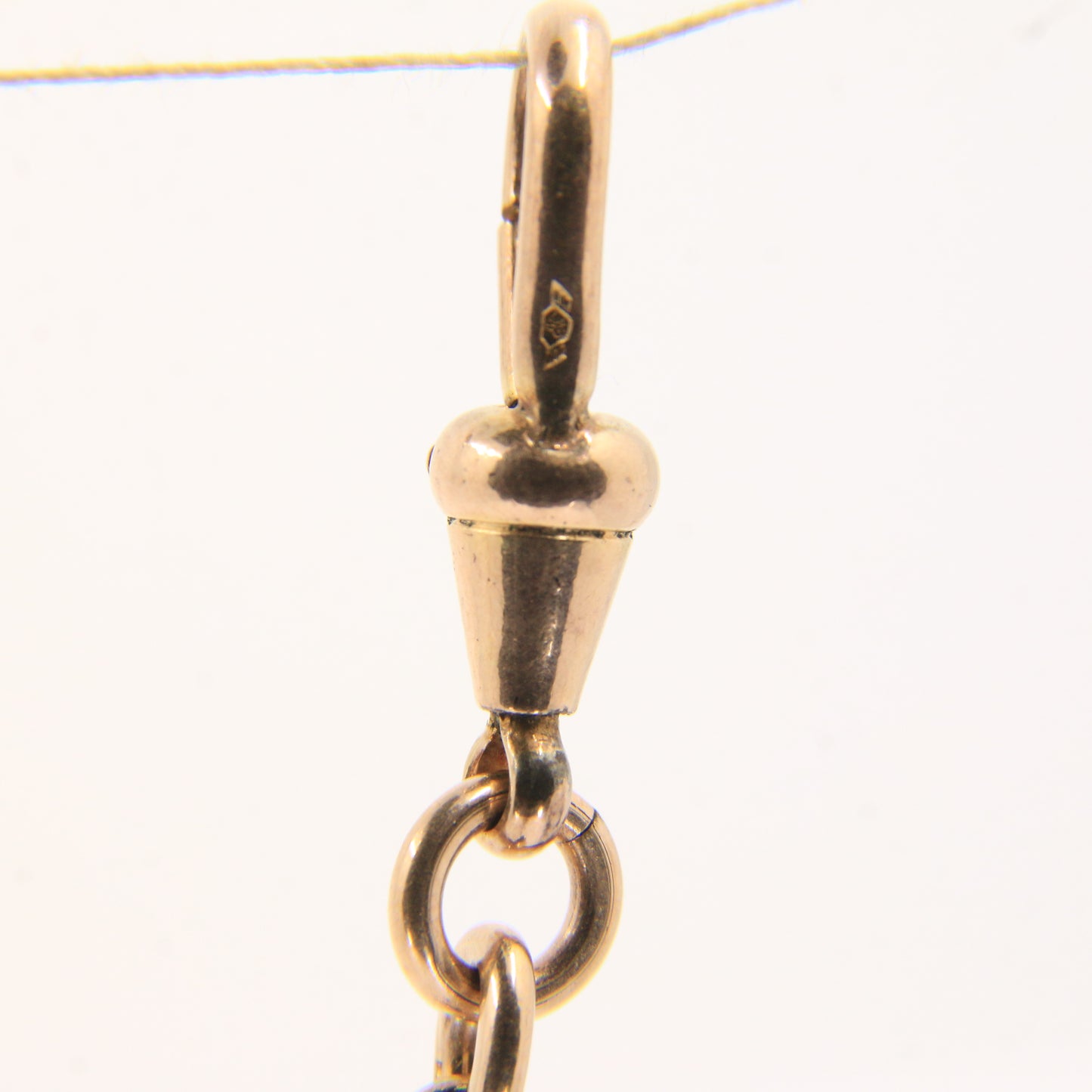 Antique Rolled Gold Double Albert Watch Chain 15" Pocket Watch T-Bar & Clasps
