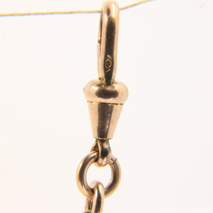 Antique Rolled Gold Double Albert Watch Chain 15" Pocket Watch T-Bar & Clasps