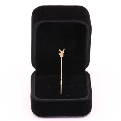 Vintage 9ct Hallmarked Yellow Gold Playboy Bunny Tie Pin Bow Tie Boxed Gift
