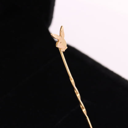 Vintage 9ct Hallmarked Yellow Gold Playboy Bunny Tie Pin Bow Tie Boxed Gift
