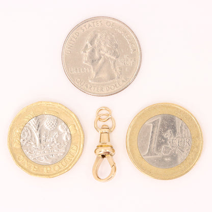 Antique 9ct Yellow Gold Dog Clip Swivel Clasp Pendant Jewellery Finding