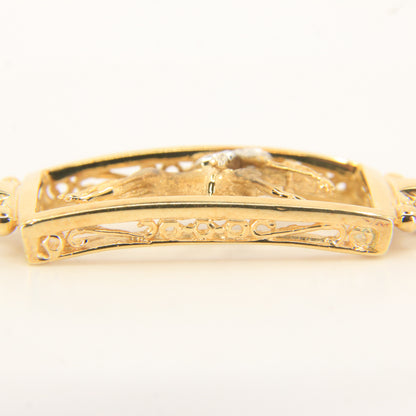 14K Gold Horse & Jockey Bracelet 7.75" Darren K Moore Paddock & Post