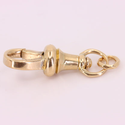 Antique 9ct Yellow Gold Dog Clip Swivel Clasp Pendant Jewellery Finding