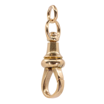 Antique 9ct Yellow Gold Dog Clip Swivel Clasp Pendant Jewellery Finding