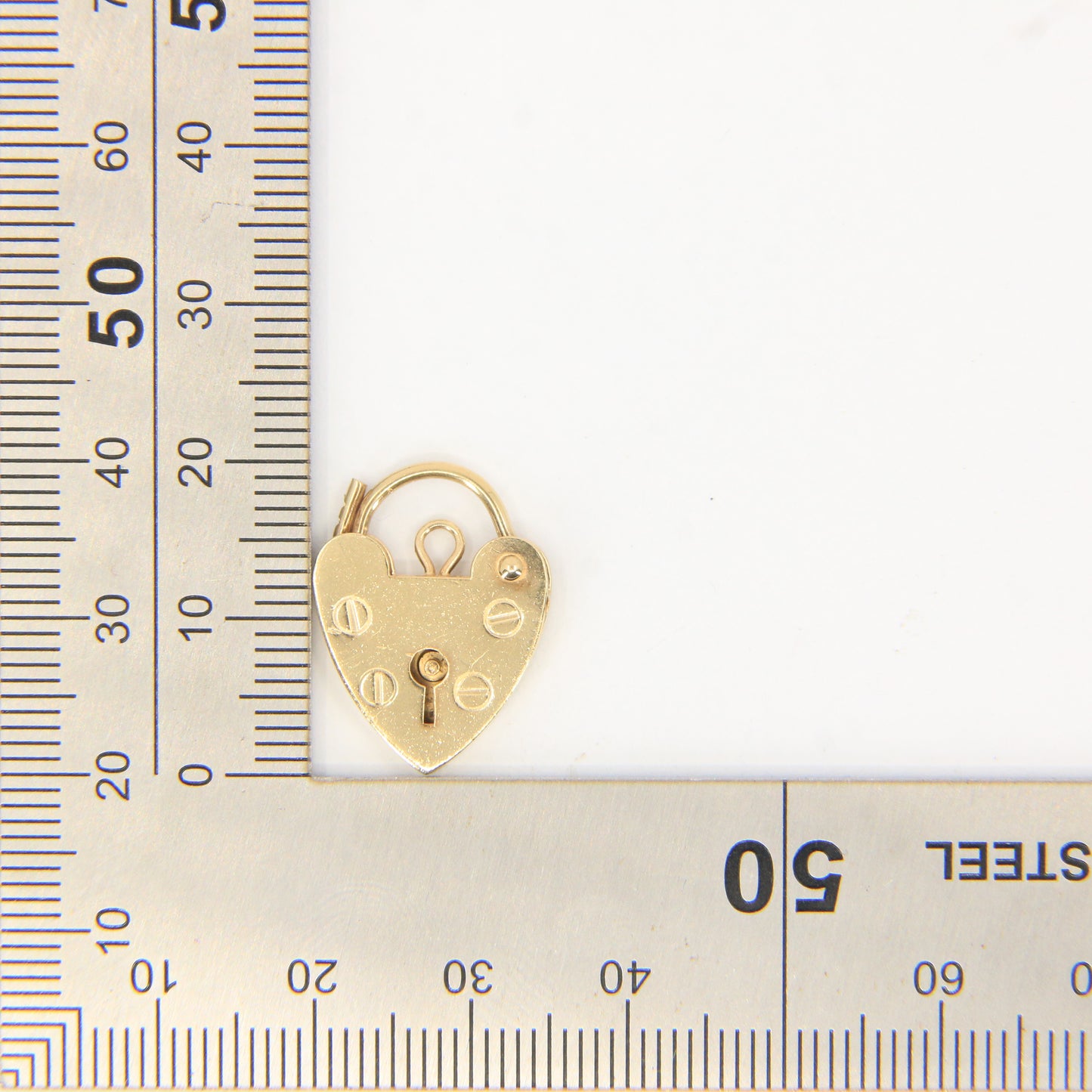 Vintage 9ct Heart Lock Gold Charm Padlock Closer Pendant Hallmarked Gifts Crafts