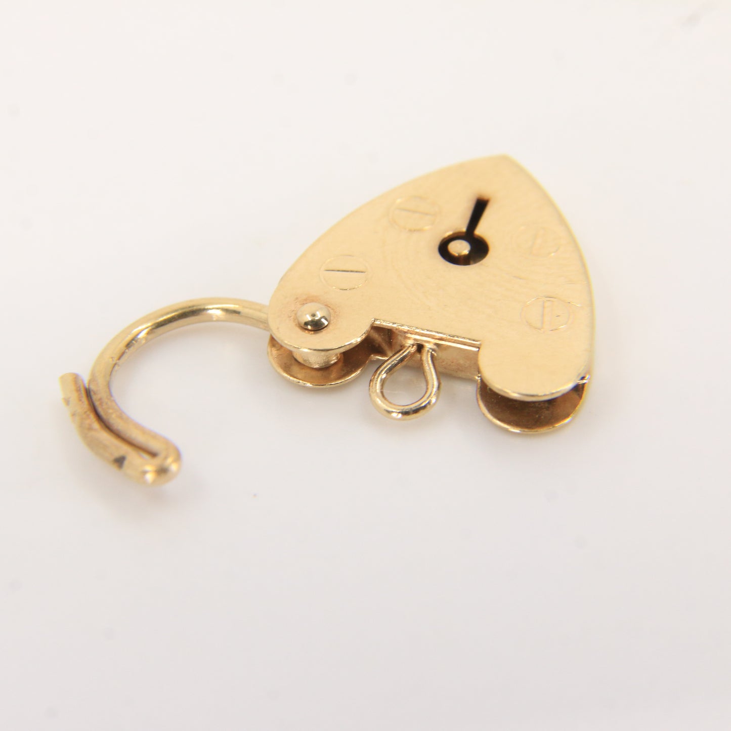 Vintage 9ct Heart Lock Gold Charm Padlock Closer Pendant Hallmarked Gifts Crafts