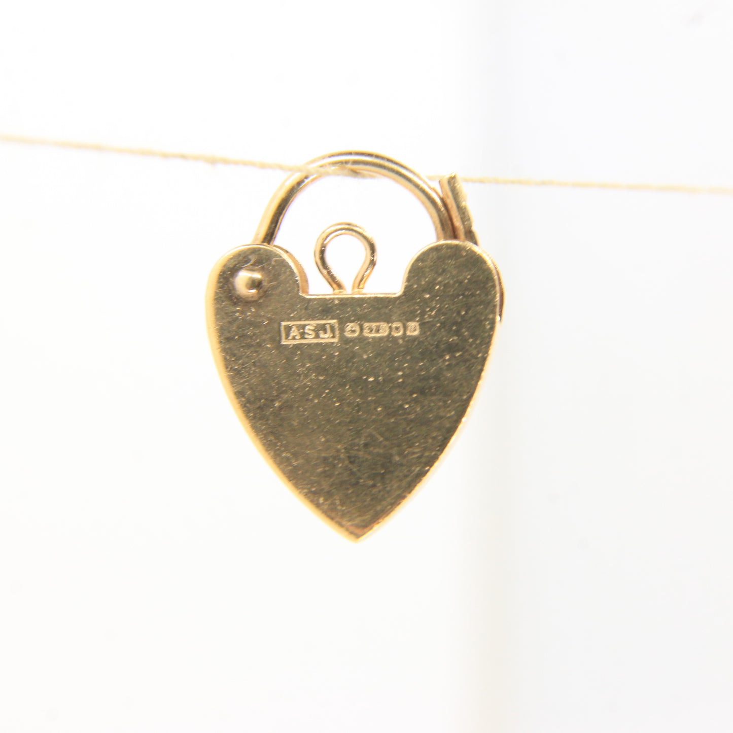Vintage 9ct Heart Lock Gold Charm Padlock Closer Pendant Hallmarked Gifts Crafts