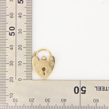 Vintage 9ct Heart Lock Gold Charm Padlock Closer Pendant Hallmarked Gifts Crafts