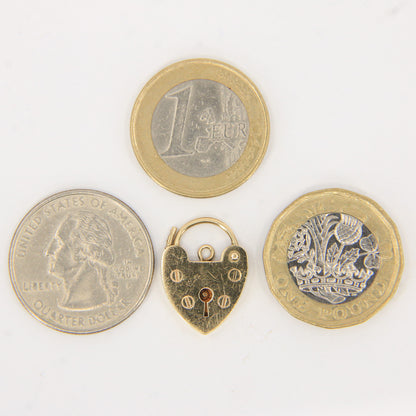 Vintage 9ct Heart Lock Gold Charm Padlock Closer Pendant Hallmarked Gifts Crafts