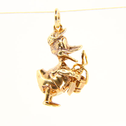 Vintage 9ct Daffy Duck Gold Charm Hallmarked Yellow Gold Animal Pendant Gift