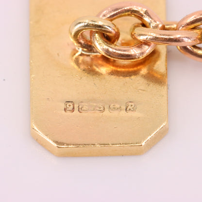 Vintage 9ct Hallmarked Yellow Gold Sunburst Engine Turned Cufflinks Boxed Gift