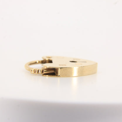Vintage 9ct Heart Lock Gold Charm Padlock Closer Pendant Hallmarked Gifts Crafts
