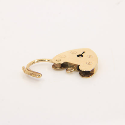 Vintage 9ct Heart Lock Gold Charm Padlock Closer Pendant Hallmarked Gifts Crafts