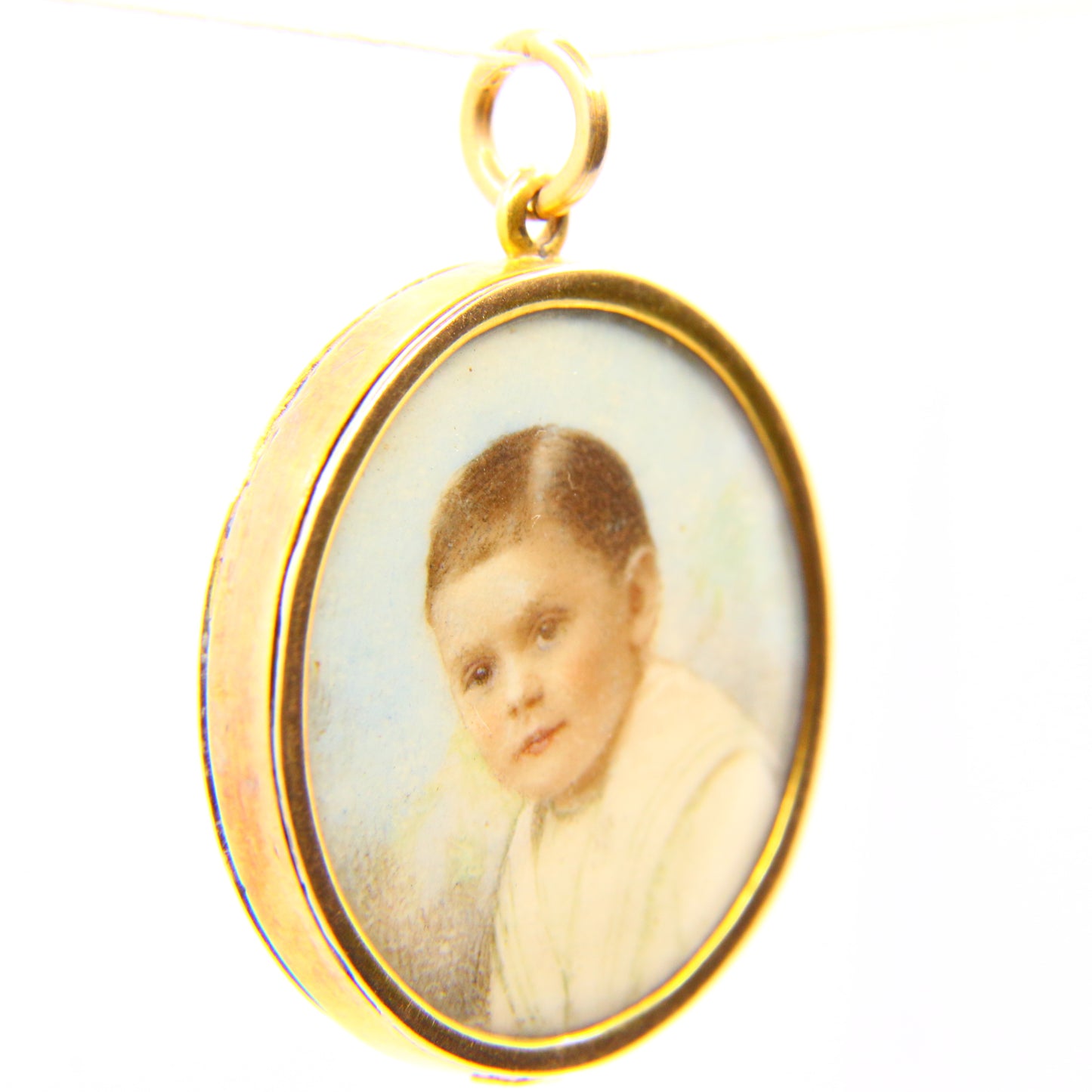 Antique Edwardian 15 Carat Gold 2 Photo Pendant Rose Gold Charm