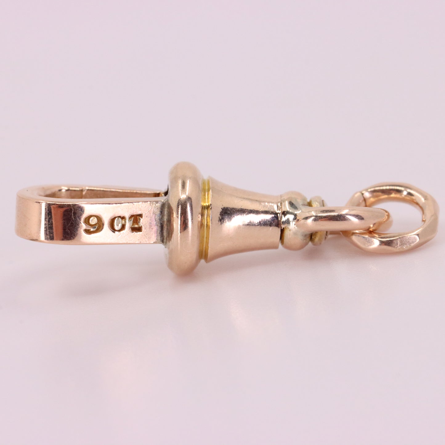Antique 9ct Yellow Gold Albert Dog Clip Clasp Charm Holder Pendant Finding