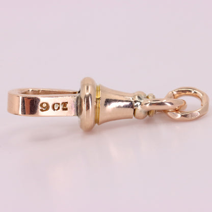 Antique 9ct Yellow Gold Albert Dog Clip Clasp Charm Holder Pendant Finding
