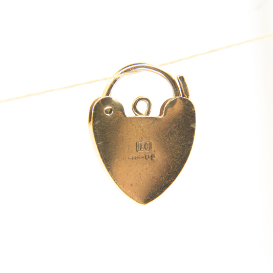 Vintage 9ct Heart Lock Gold Charm Padlock Closer Pendant Hallmarked Gifts Crafts
