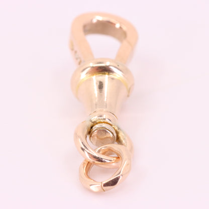 Antique 9ct Yellow Gold Albert Dog Clip Clasp Charm Holder Pendant Finding