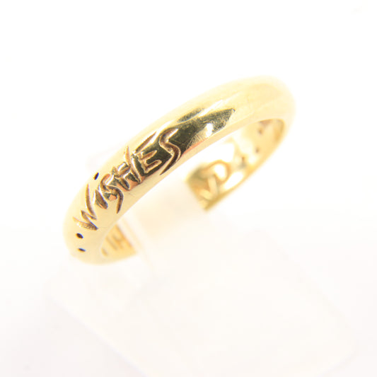 Vintage 18ct Hallmarked Gold 2000 Wishes Band Ring UK Size O Millennium Boxed