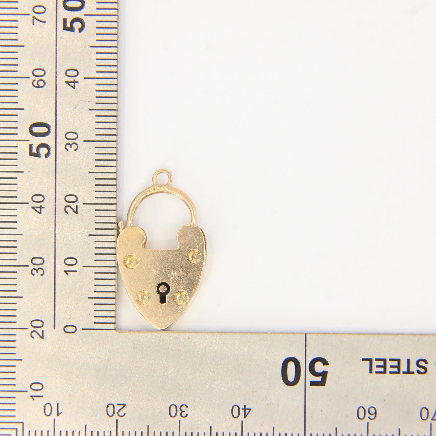 Vintage 9ct Heart Lock Gold Charm Padlock Closer Pendant Hallmarked