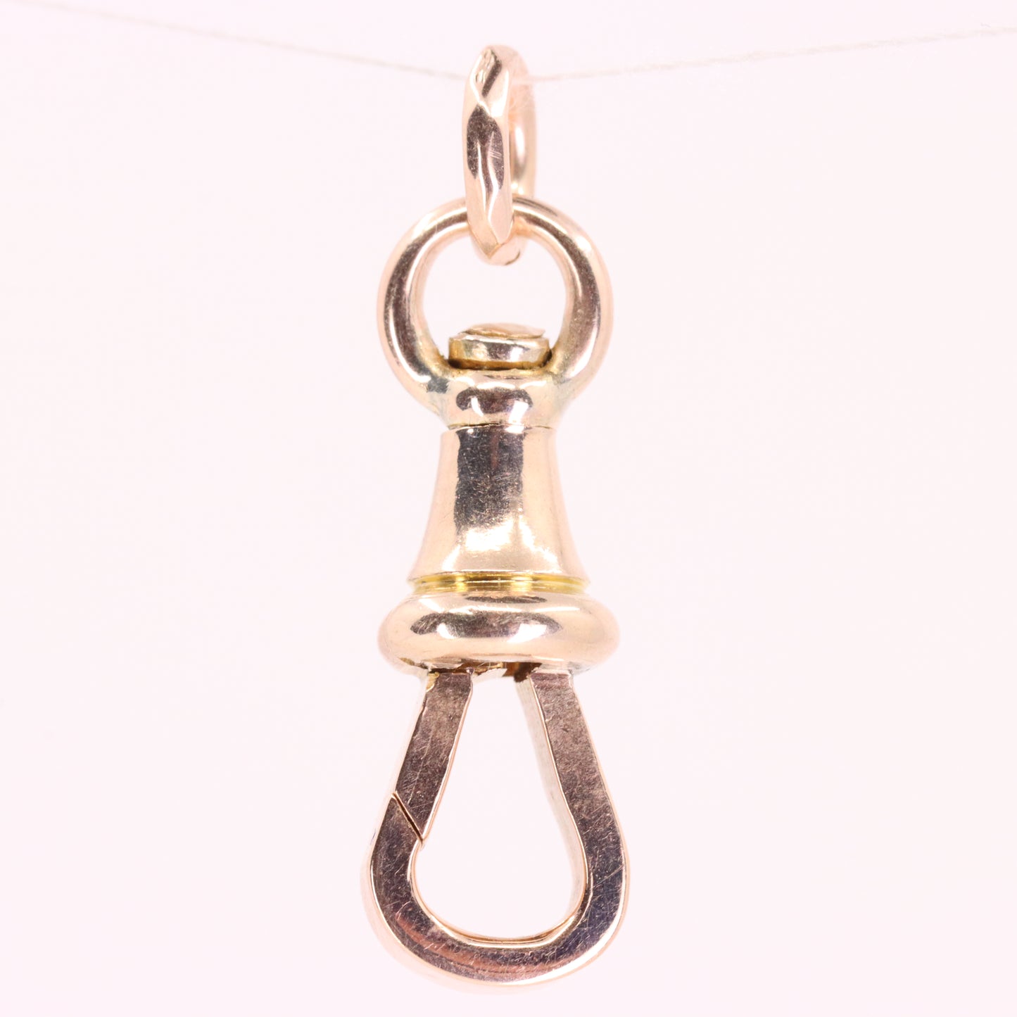 Antique 9ct Yellow Gold Albert Dog Clip Clasp Charm Holder Pendant Finding