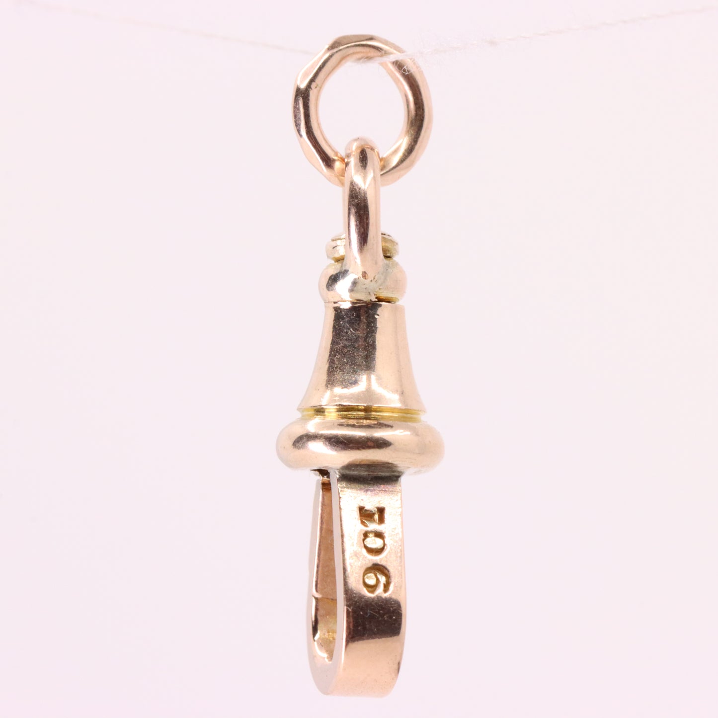 Antique 9ct Yellow Gold Albert Dog Clip Clasp Charm Holder Pendant Finding