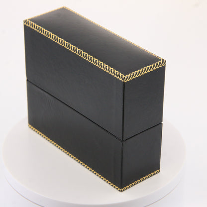 Vintage 9ct Hallmarked Gold Irish Claddagh Bangle Onyx CZ Bracelet Boxed Gift