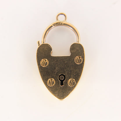 Vintage 9ct Heart Lock Gold Charm Padlock Closer Pendant Hallmarked
