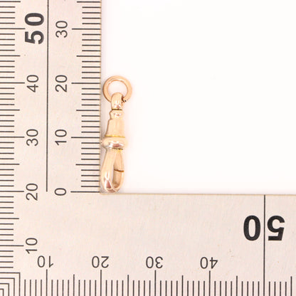 Antique 9ct Rose Gold Albert Dog Clip Clasp Charm Holder Jewellery Finding