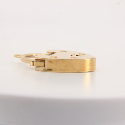 Vintage 9ct Heart Lock Gold Charm Padlock Closer Pendant Hallmarked