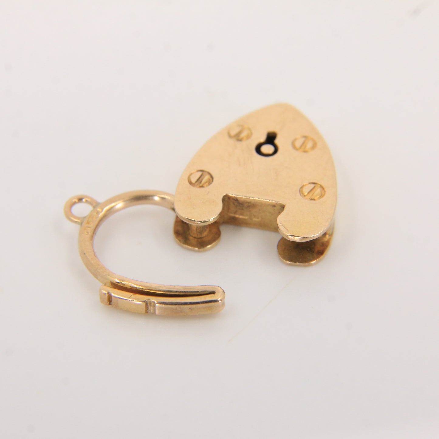 Vintage 9ct Heart Lock Gold Charm Padlock Closer Pendant Hallmarked