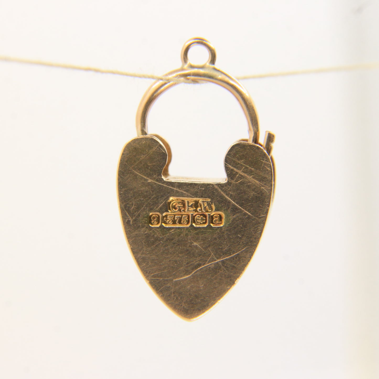 Vintage 9ct Heart Lock Gold Charm Padlock Closer Pendant Hallmarked