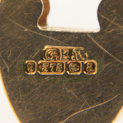 Vintage 9ct Heart Lock Gold Charm Padlock Closer Pendant Hallmarked
