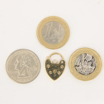 Vintage 9ct Heart Lock Gold Charm Padlock Closer Pendant Hallmarked