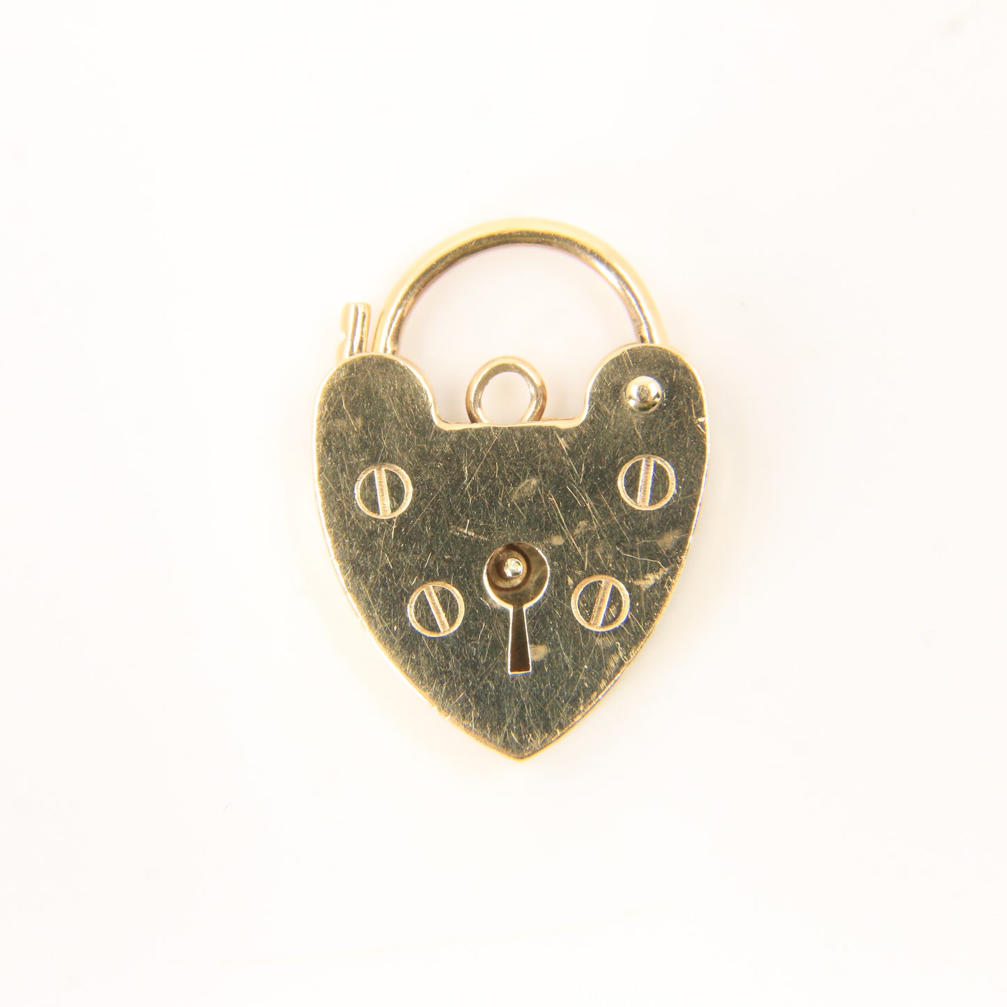 Vintage 9ct Heart Lock Gold Charm Padlock Closer Pendant Hallmarked