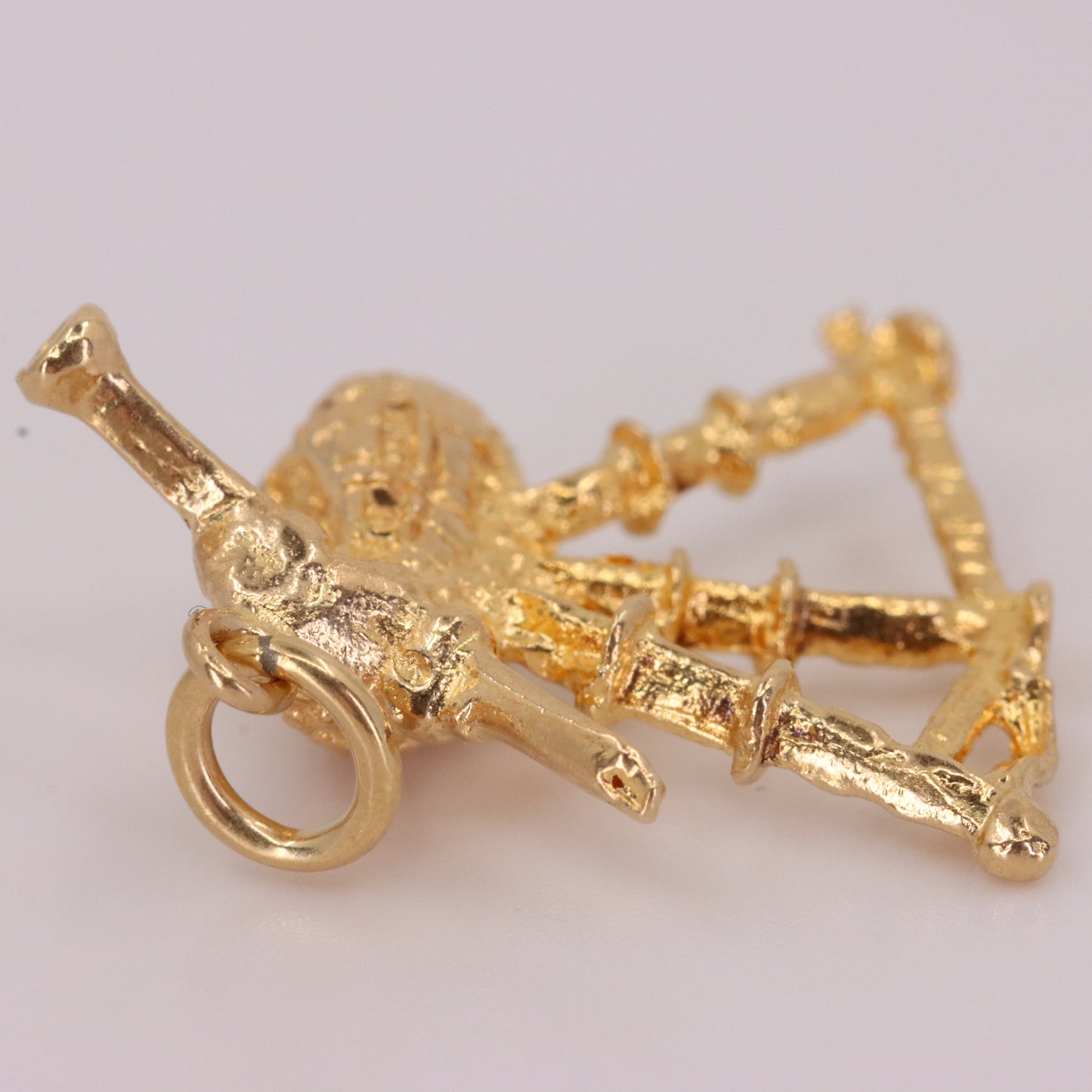 Vintage 9ct Hallmarked Gold Bagpipe Charm Scotland Pendant Scottish Piper Gift