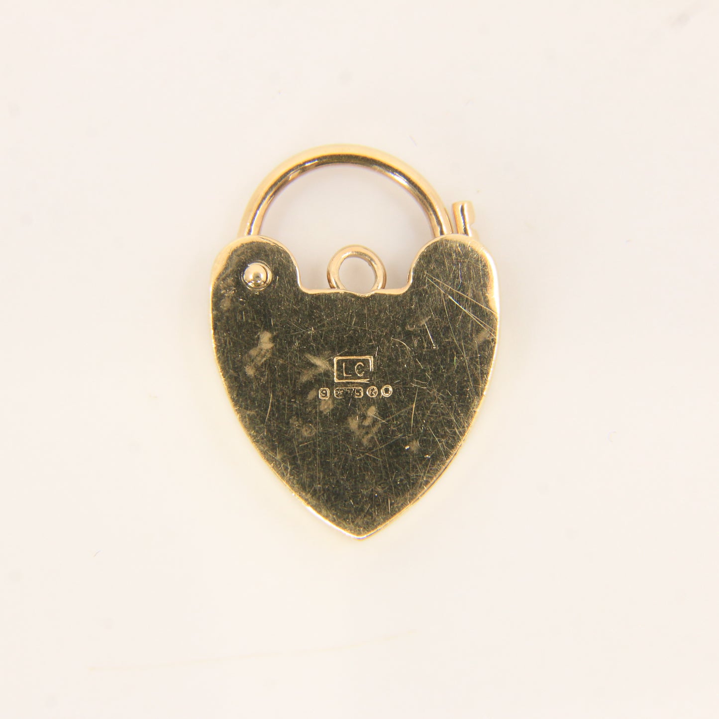 Vintage 9ct Heart Lock Gold Charm Padlock Closer Pendant Hallmarked