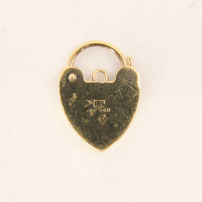 Vintage 9ct Heart Lock Gold Charm Padlock Closer Pendant Hallmarked