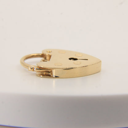 Vintage 9ct Heart Lock Gold Charm Padlock Closer Pendant Hallmarked