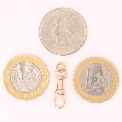 Antique 9ct Yellow Gold Swivel Albert Dog Clip Clasp Charm Holder Pendant