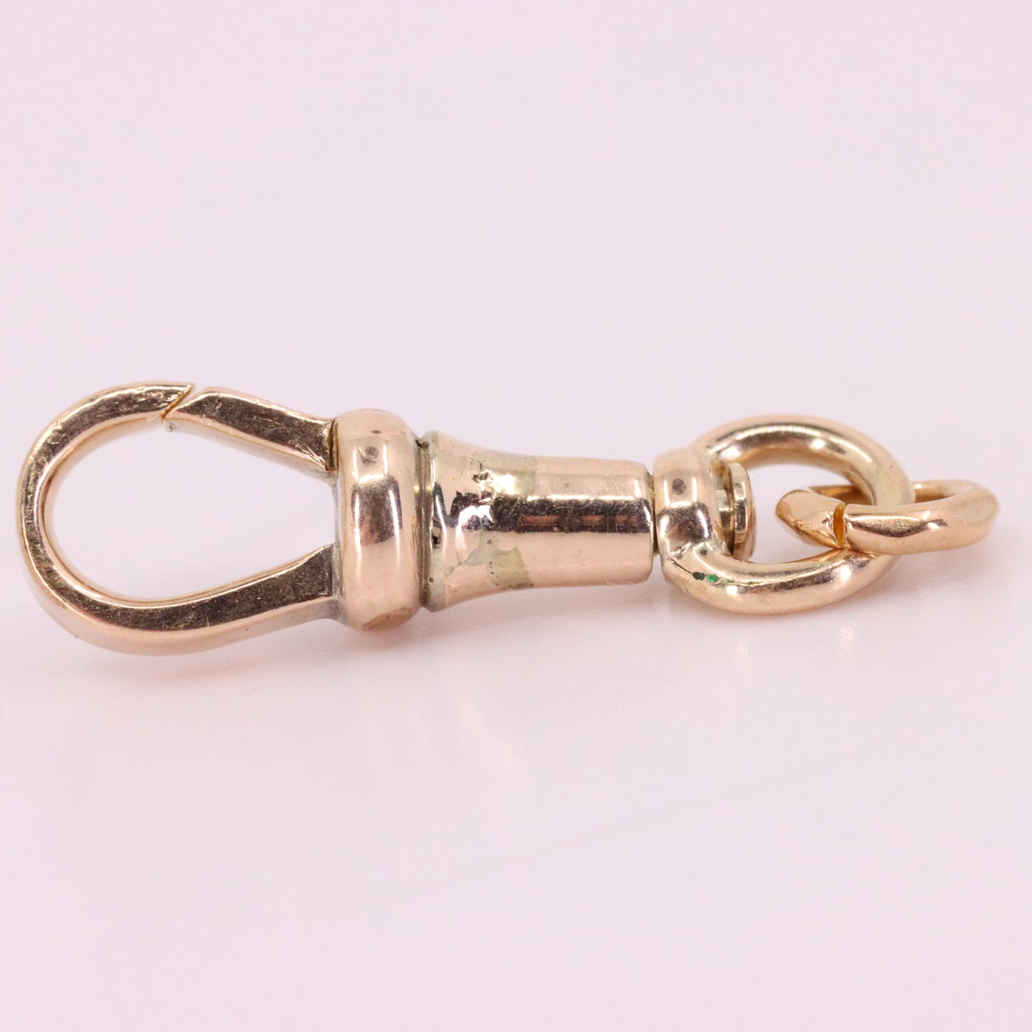Antique 9ct Yellow Gold Swivel Albert Dog Clip Clasp Charm Holder Pendant