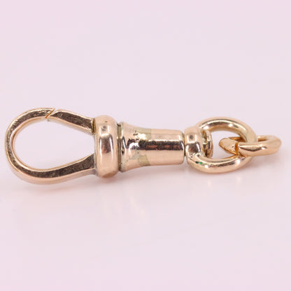 Antique 9ct Yellow Gold Swivel Albert Dog Clip Clasp Charm Holder Pendant